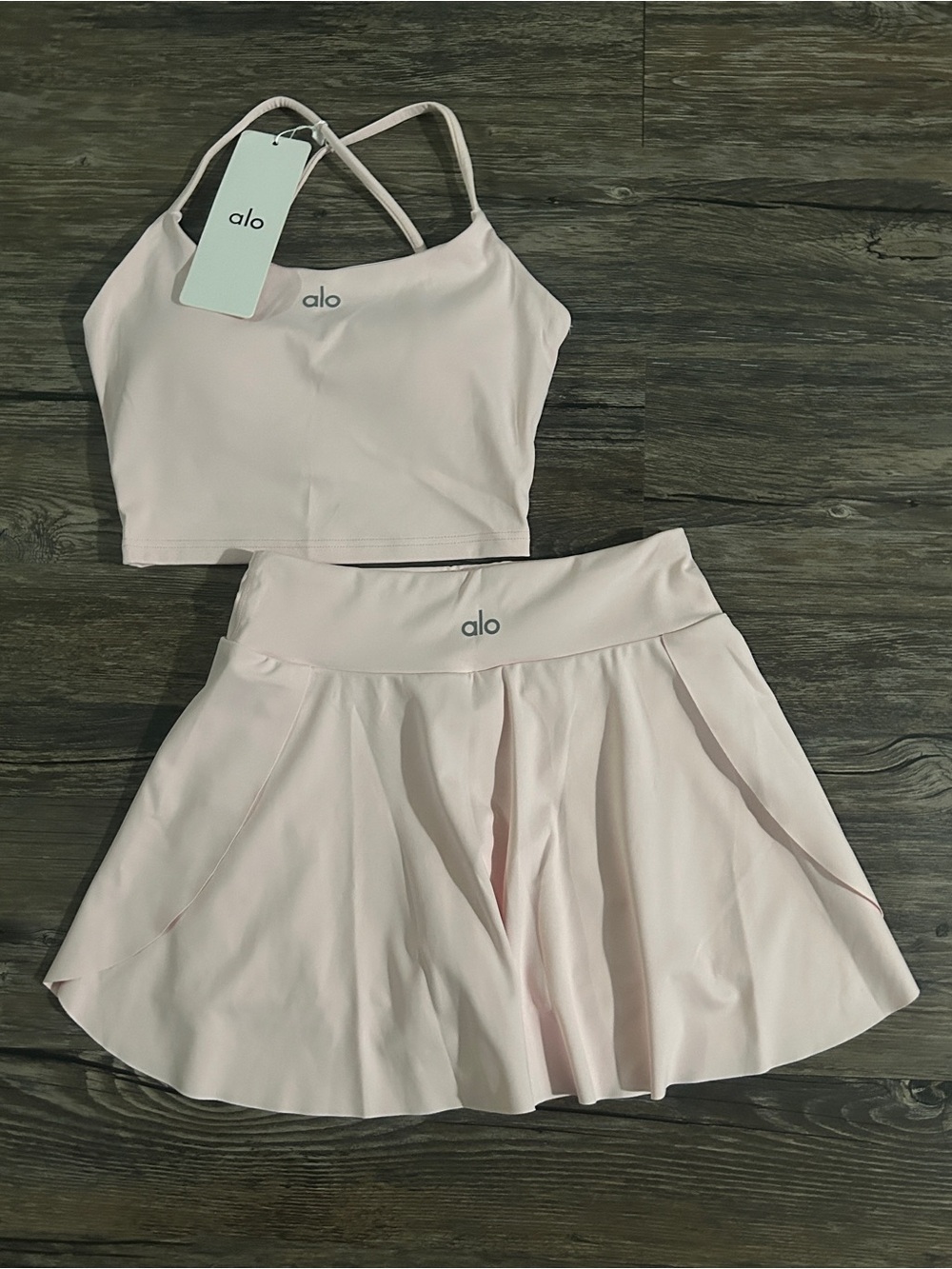 ALO Yoga Pink skirt set